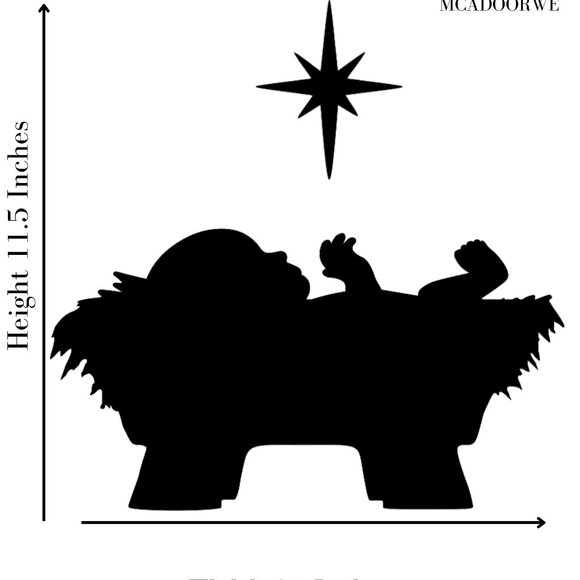 Baby Jesus In Manger with Star Window Cling Silhouette| Large Decal:Reusable - Picture 3 of 5